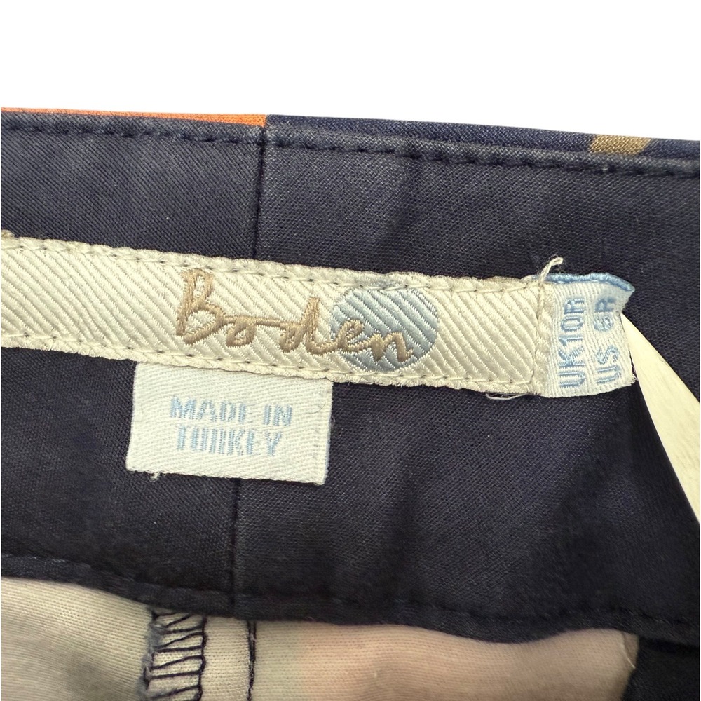 Boden Richmond Floral Pants Navy Blue Straight Leg Size 6R Trouser Preppy Spring - Picture 3 of 11